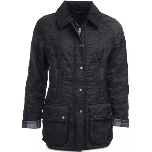 Barbour Beadnell Black Polarquilt Jacket - Size 6 - NWT - Picture 1 of 7